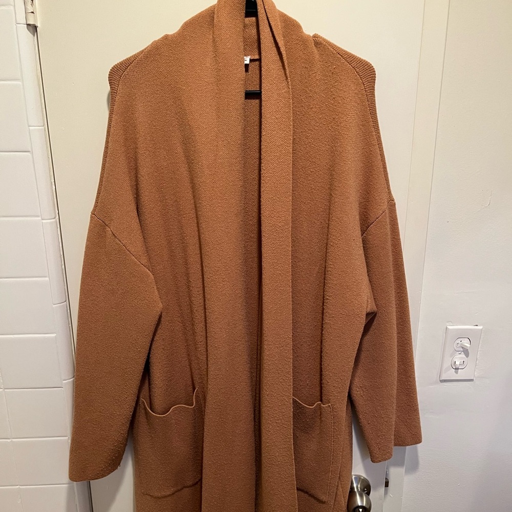 Mango camel long cardigan